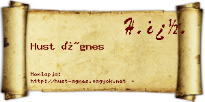 Hust Ágnes névjegykártya